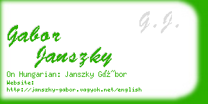 gabor janszky business card